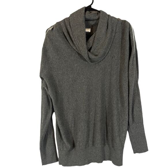 Michael Kors Sweaters - Michael Kors Gray Zipper Long Sleeve Cowl Neck Knit Pullover Sweater Women Sz S
